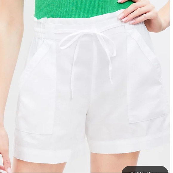 Loft‎ Petite Pull On Linen Cotton Shorts - Picture 2 of 4